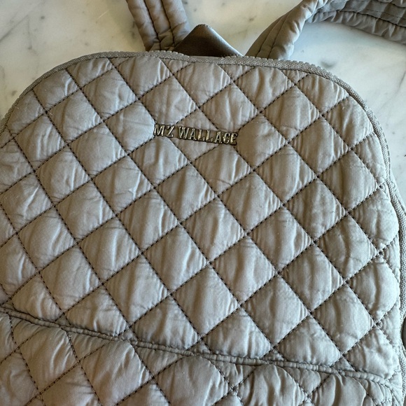 Preowned MZ Wallace Light Gray Quilted Mini Backpack - Picture 2 of 7